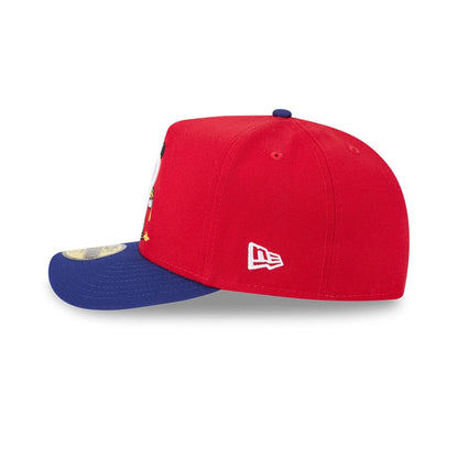 Pictured is this MLB Cartoon Philadelphia Phillies 59FIFTY A-Frame Fitted cap in red. 6