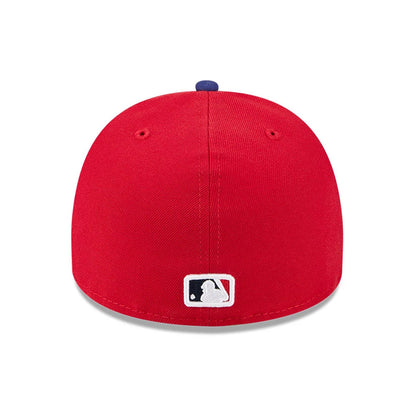 Pictured is this MLB Cartoon Philadelphia Phillies 59FIFTY A-Frame Fitted cap in red. 5