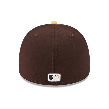 Pictured is this MLB Cartoon San Diego Padres 59FIFTY A-Frame Fitted cap in dark brown. 7