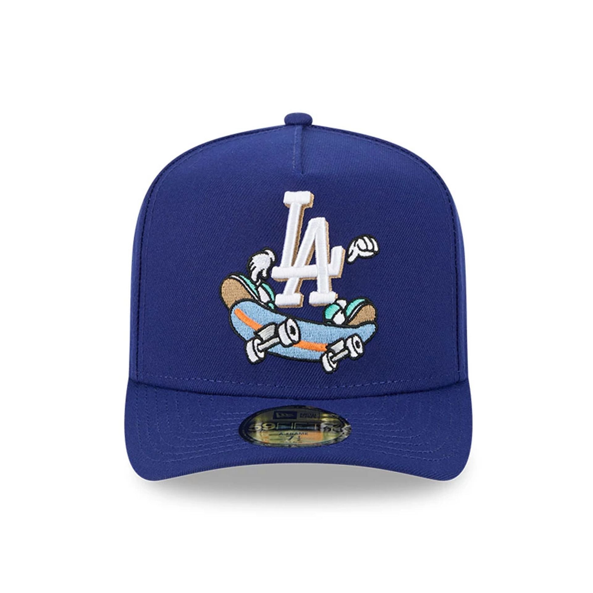 This is a LA Dodgers MLB Cartoon Dark Blue 59FIFTY A-Frame Fitted Cap 3