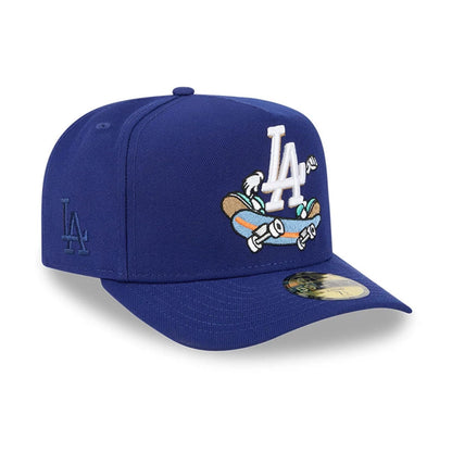This is a LA Dodgers MLB Cartoon Dark Blue 59FIFTY A-Frame Fitted Cap 4
