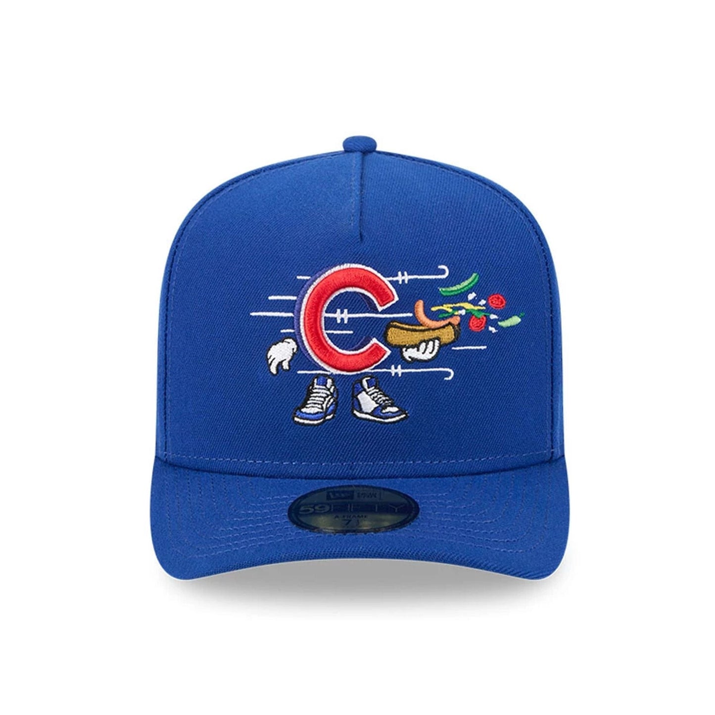 Pictured is this MLB Cartoon Chicago Cubs 59FIFTY A-Frame Fitted cap in blue. 3
