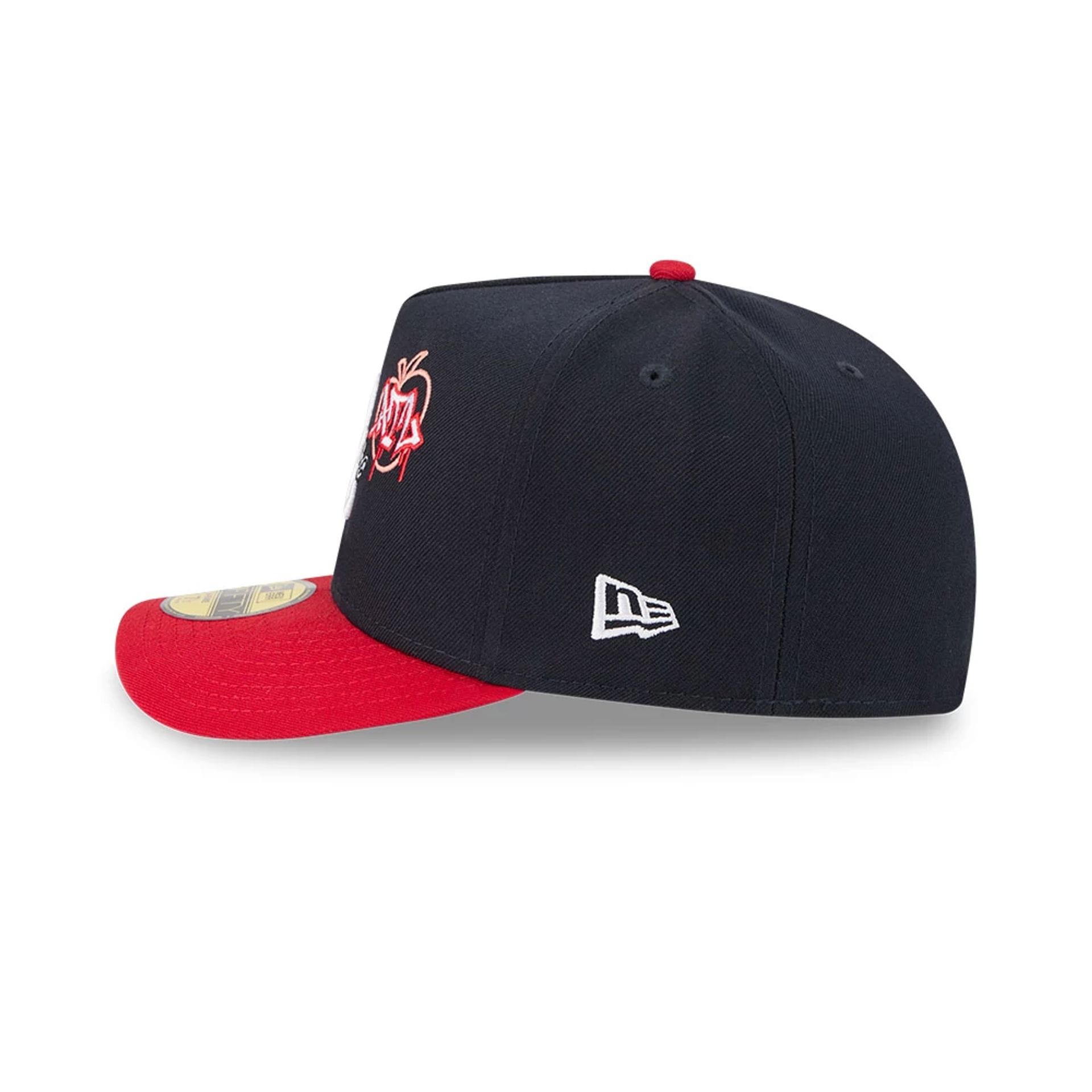 Pictured is this MLB Cartoon Atlanta Braves 59FIFTY A-Frame Fitted cap in navy. 6