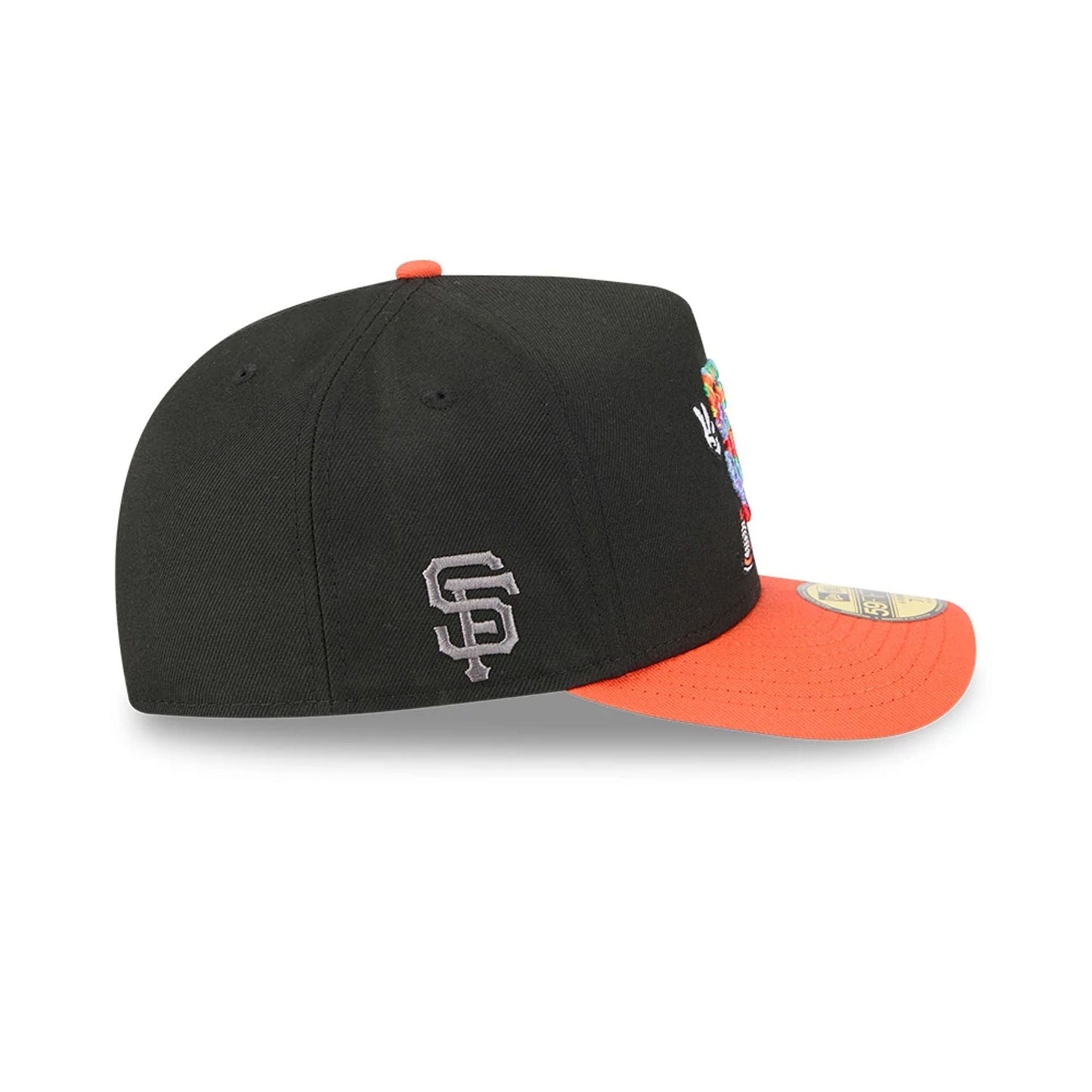 Pictured is this MLB Cartoon San Francisco Giants 59FIFTY A-Frame Fitted cap in black. 5