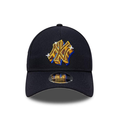 Pictured is this MLB Emblem New York Yankees 9FORTY M-Crown A-Frame cap in navy. 3
