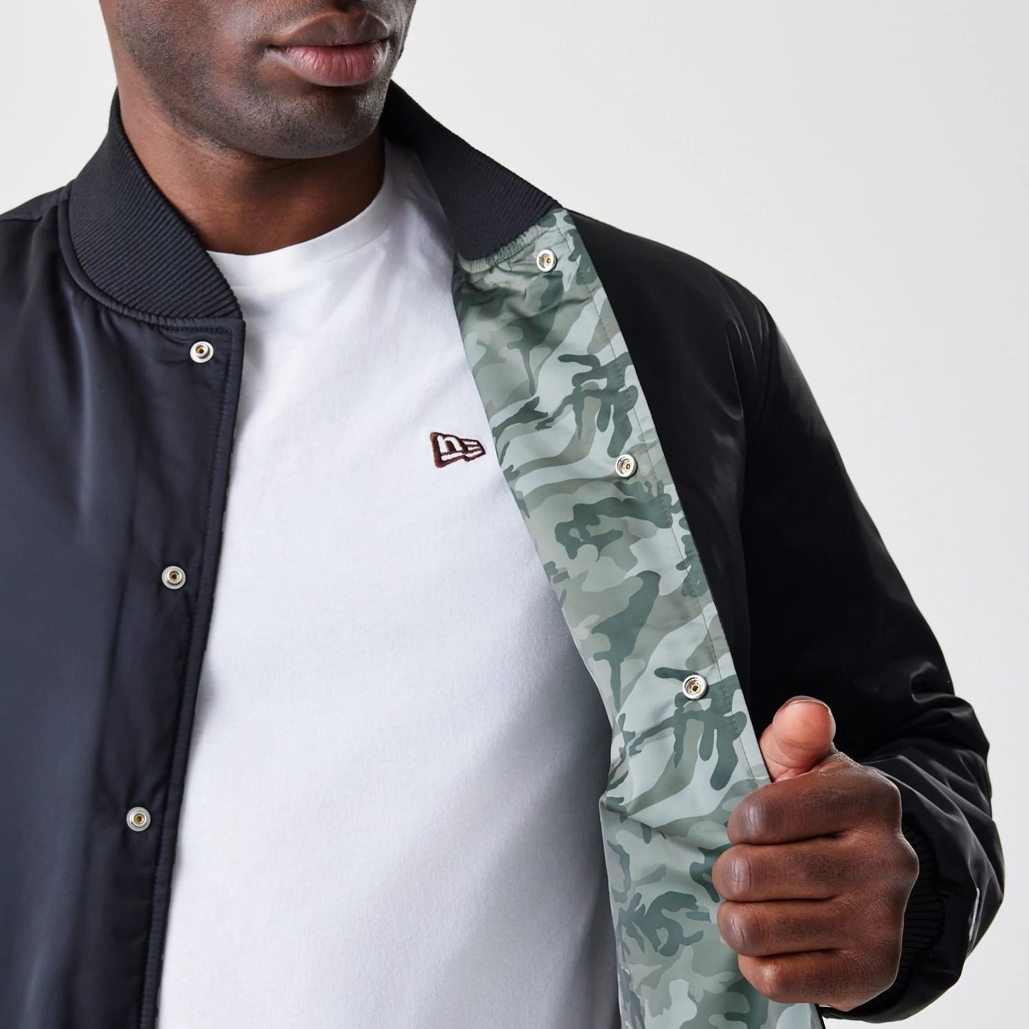 The Male model is wearing McLaren Racing McLaren Black Reversible Bomber Jacket 3