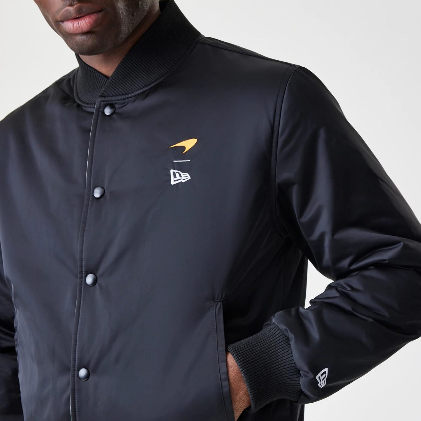 The Male model is wearing McLaren Racing McLaren Black Reversible Bomber Jacket 4