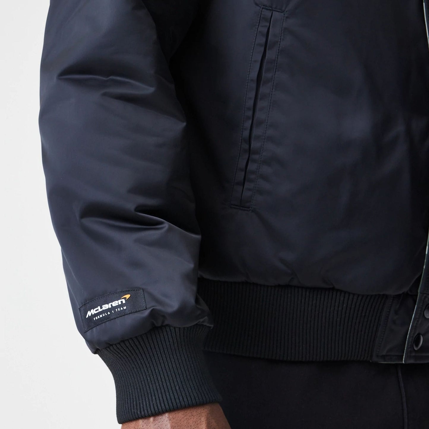 The Male model is wearing McLaren Racing McLaren Black Reversible Bomber Jacket  6