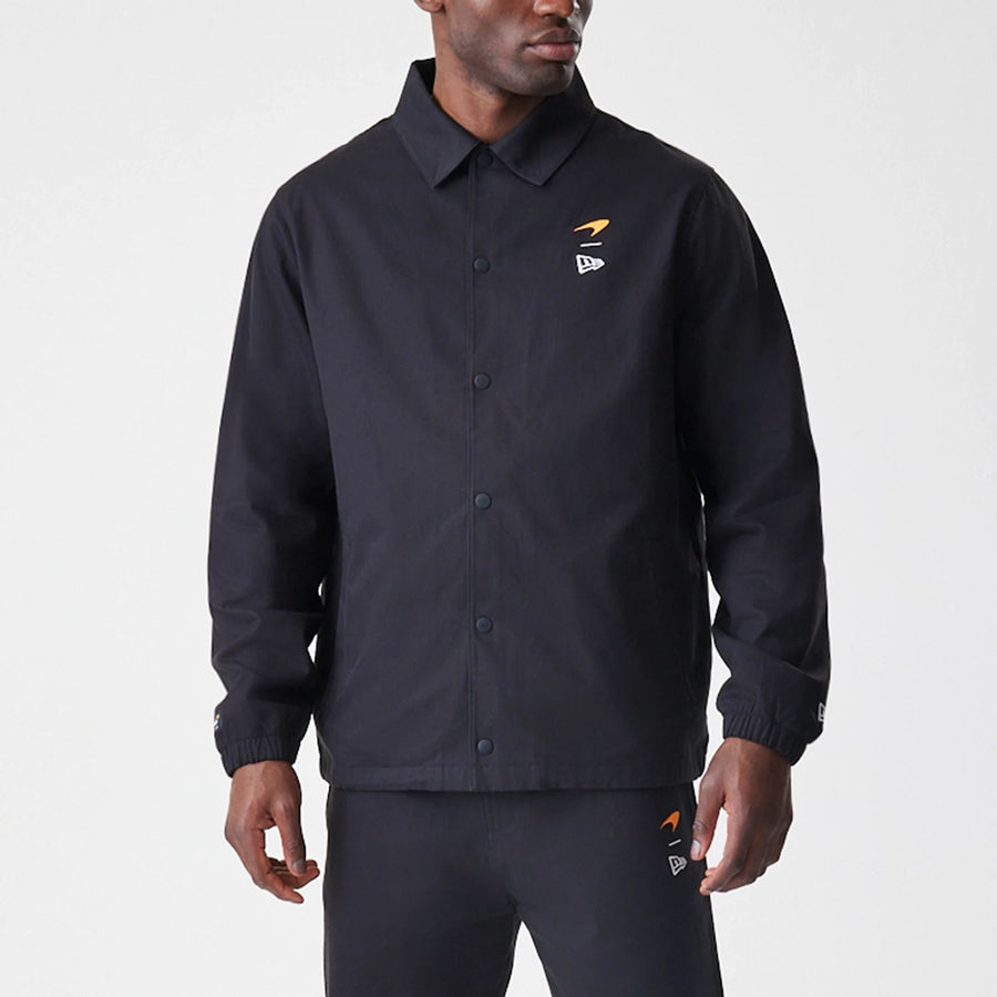 The Male model is wearing McLaren Racing McLaren Black Coaches Jacket 6