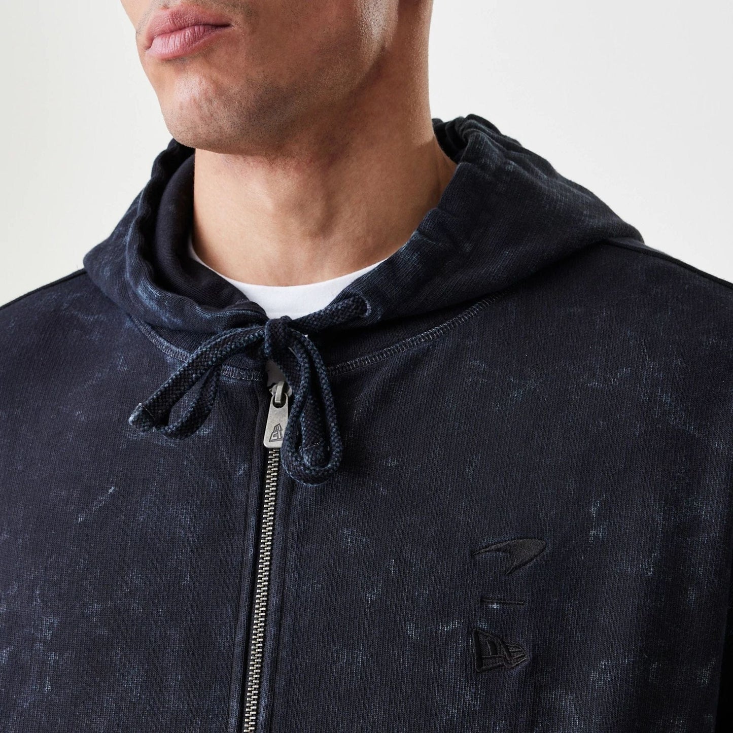 The Male model is wearing McLaren Racing Washed Black Oversized Full Zip Hoodie  3