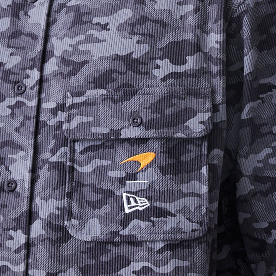 The Male model is wearing McLaren Racing Graphic Dark Grey Long Sleeve Shirt  6