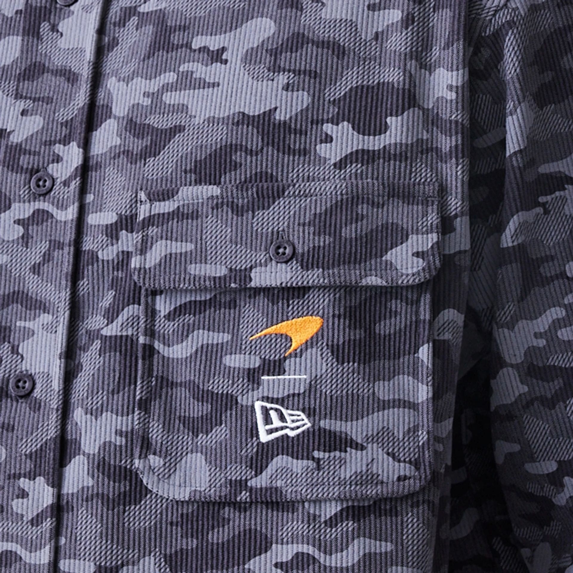 The Male model is wearing McLaren Racing Graphic Dark Grey Long Sleeve Shirt  6