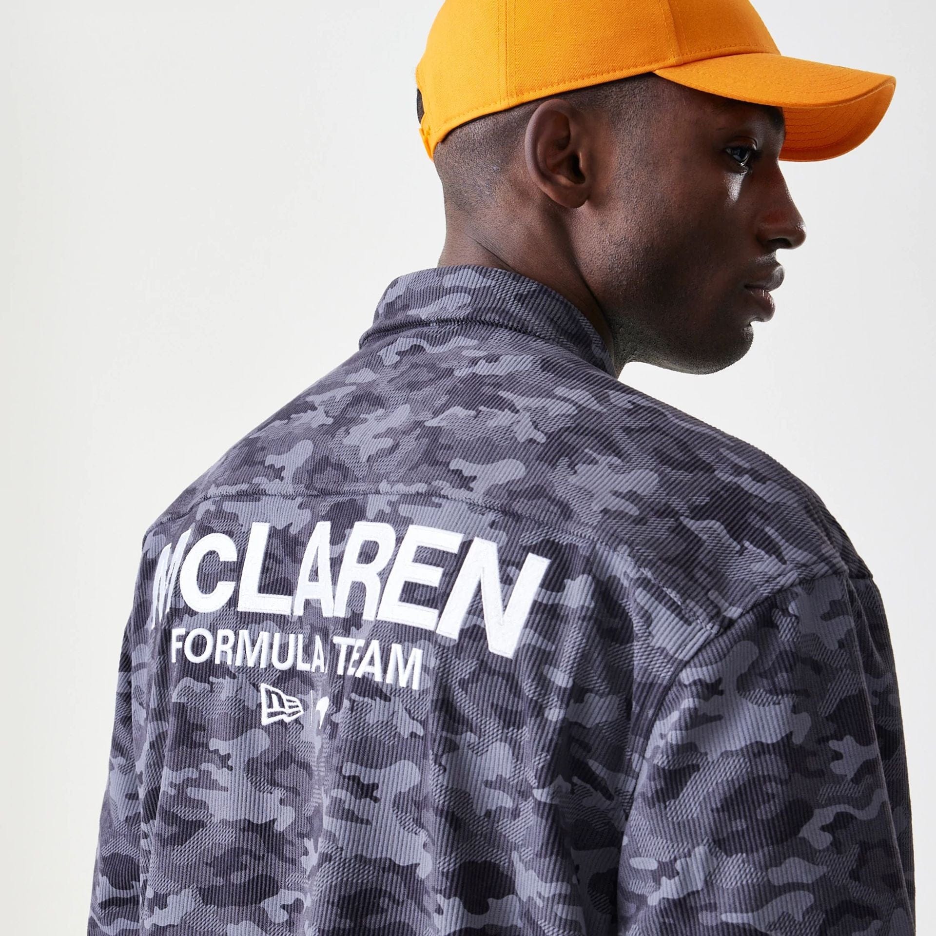 The Male model is wearing McLaren Racing Graphic Dark Grey Long Sleeve Shirt  5