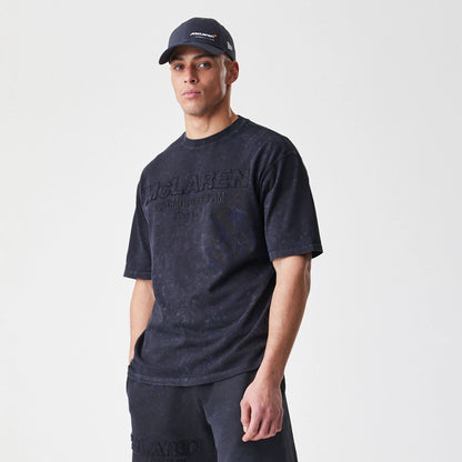 The Male model is wearing McLaren Racing Washed Black Oversized T-Shirt  4