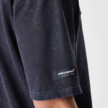 The Male model is wearing McLaren Racing Washed Black Oversized T-Shirt  6