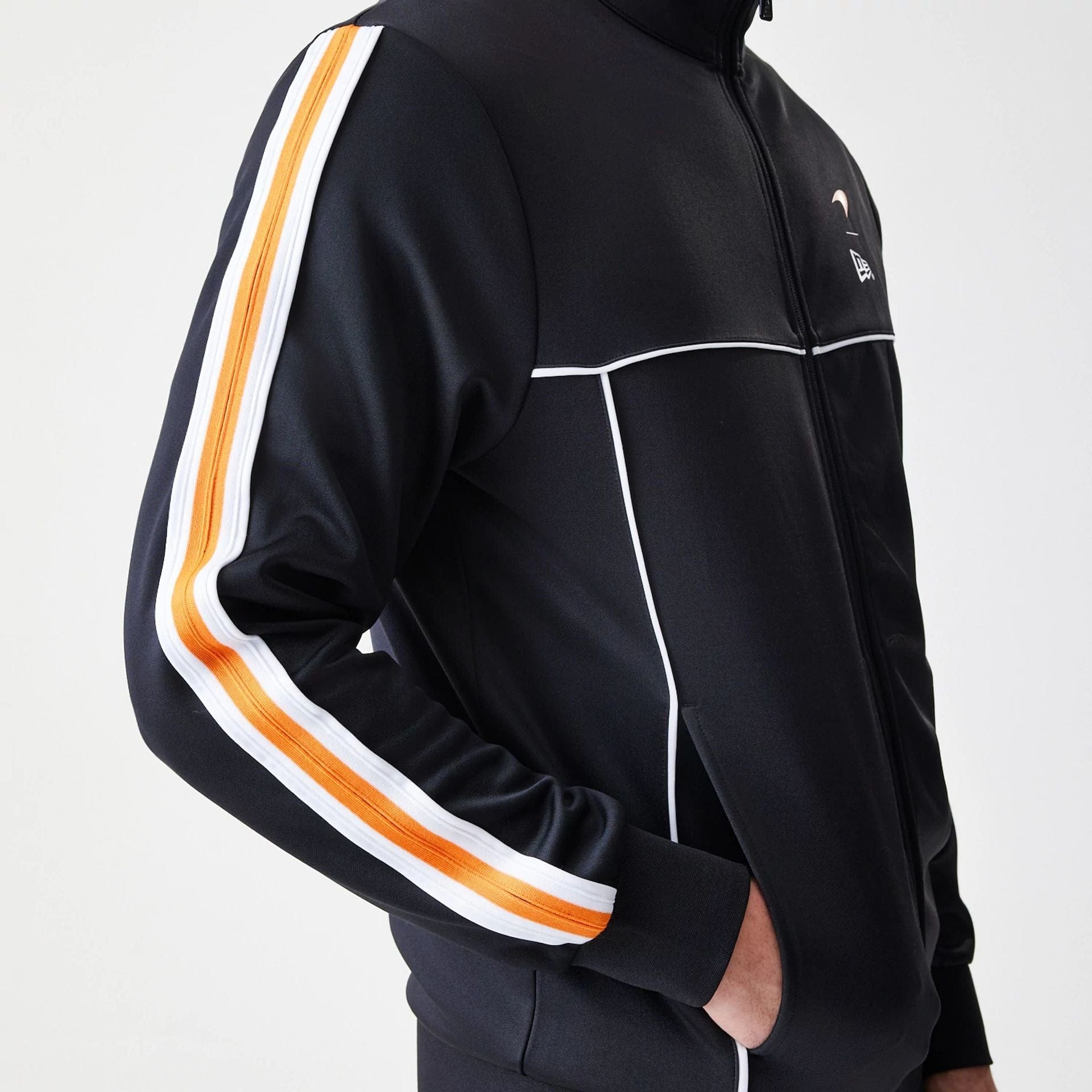 The Male model is wearing McLaren Racing Poly Black Track Jacket  6