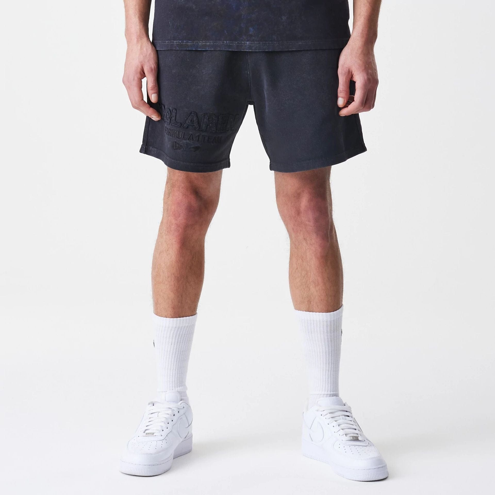 The Male model is wearing McLaren Racing Washed Black Shorts  1