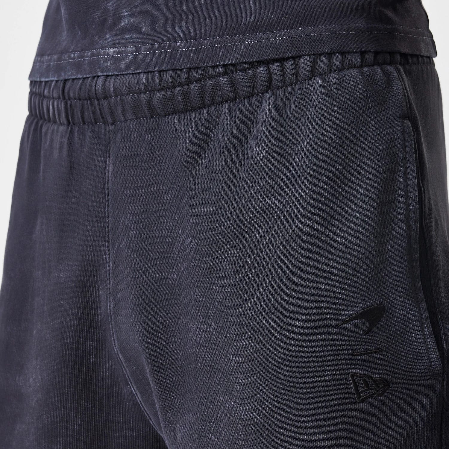 The Male model is wearing McLaren Racing Washed Black Shorts 5