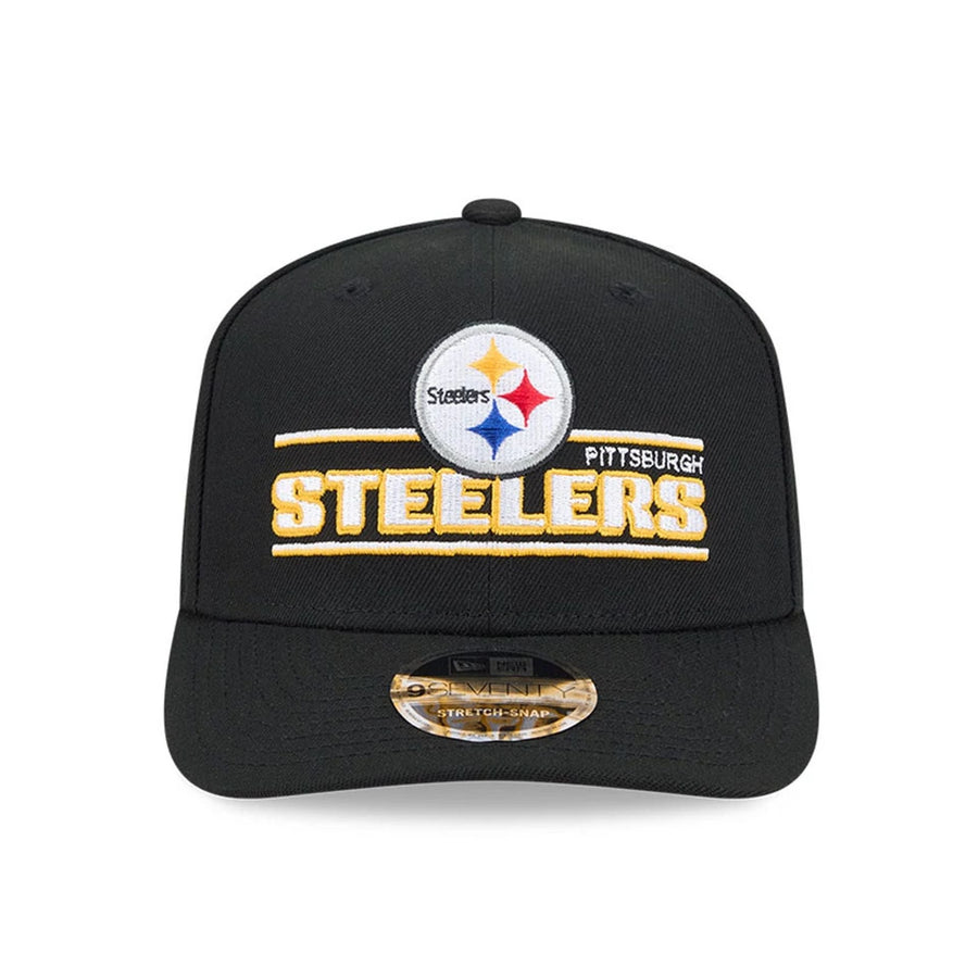 This is a Pittsburgh Steelers NFL Sated Black 9SEVENTY Stretch Snap Adjustable Cap 3