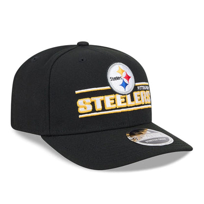 This is a Pittsburgh Steelers NFL Sated Black 9SEVENTY Stretch Snap Adjustable Cap 4