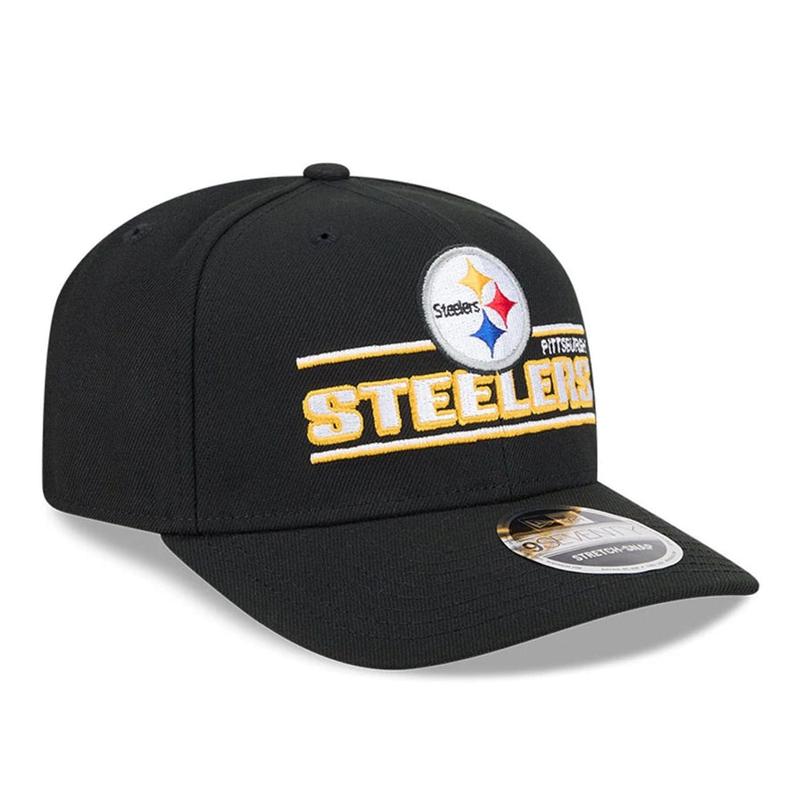 This is a Pittsburgh Steelers NFL Sated Black 9SEVENTY Stretch Snap Adjustable Cap 4