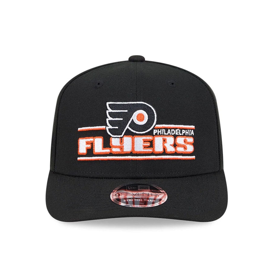 This is a Philadelphia Flyers NHL Stated Black 9SEVENTY Stretch Snap Adjustable Cap 3