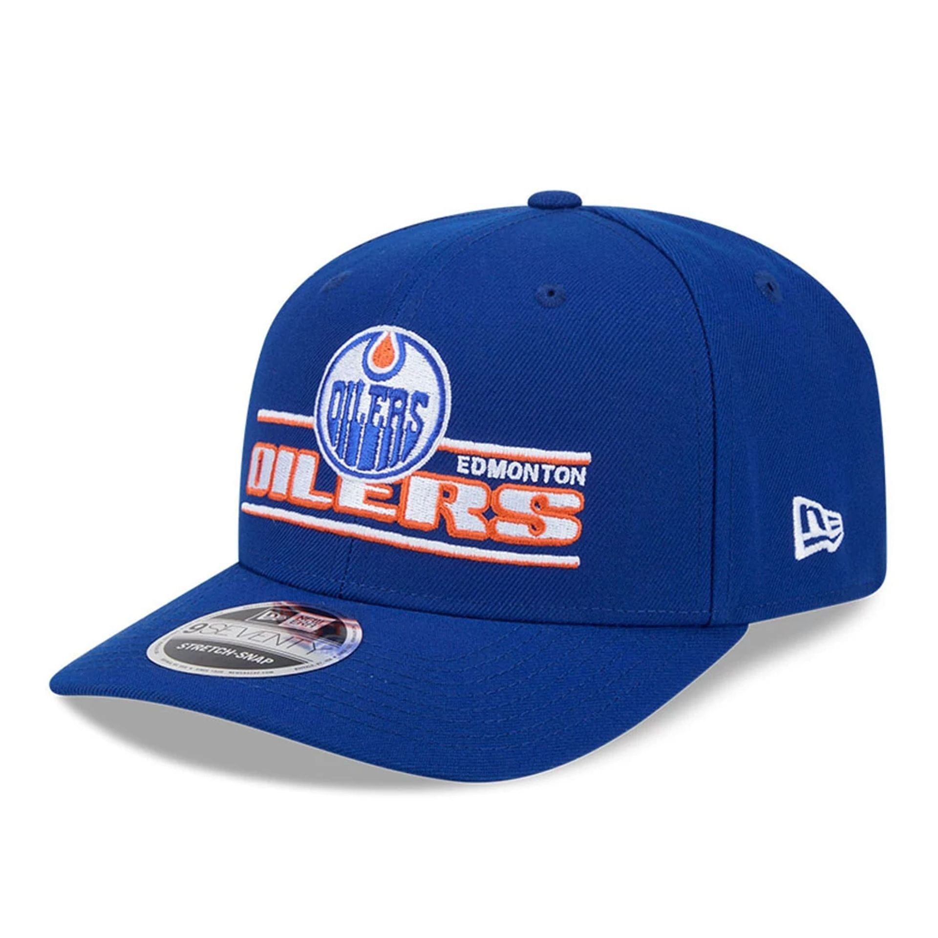 This is a Edmonton Oilers NHL Stated Blue 9SEVENTY Stretch Snap Adjustable Cap 1