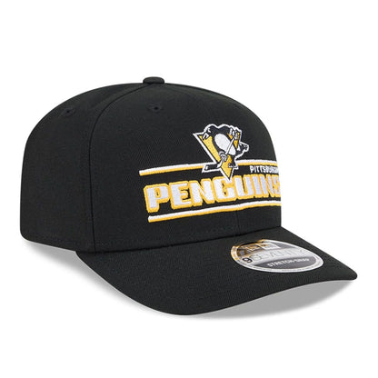 This is a Pittsburgh Penguins NHL Stated Black 9SEVENTY Stretch Snap Adjustable Cap 4