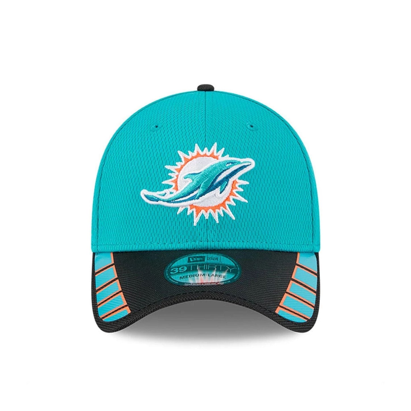 This is a Miami Dolphins NFL Visor Hit Turquoise 39THIRTY Stretch Fit Cap 2