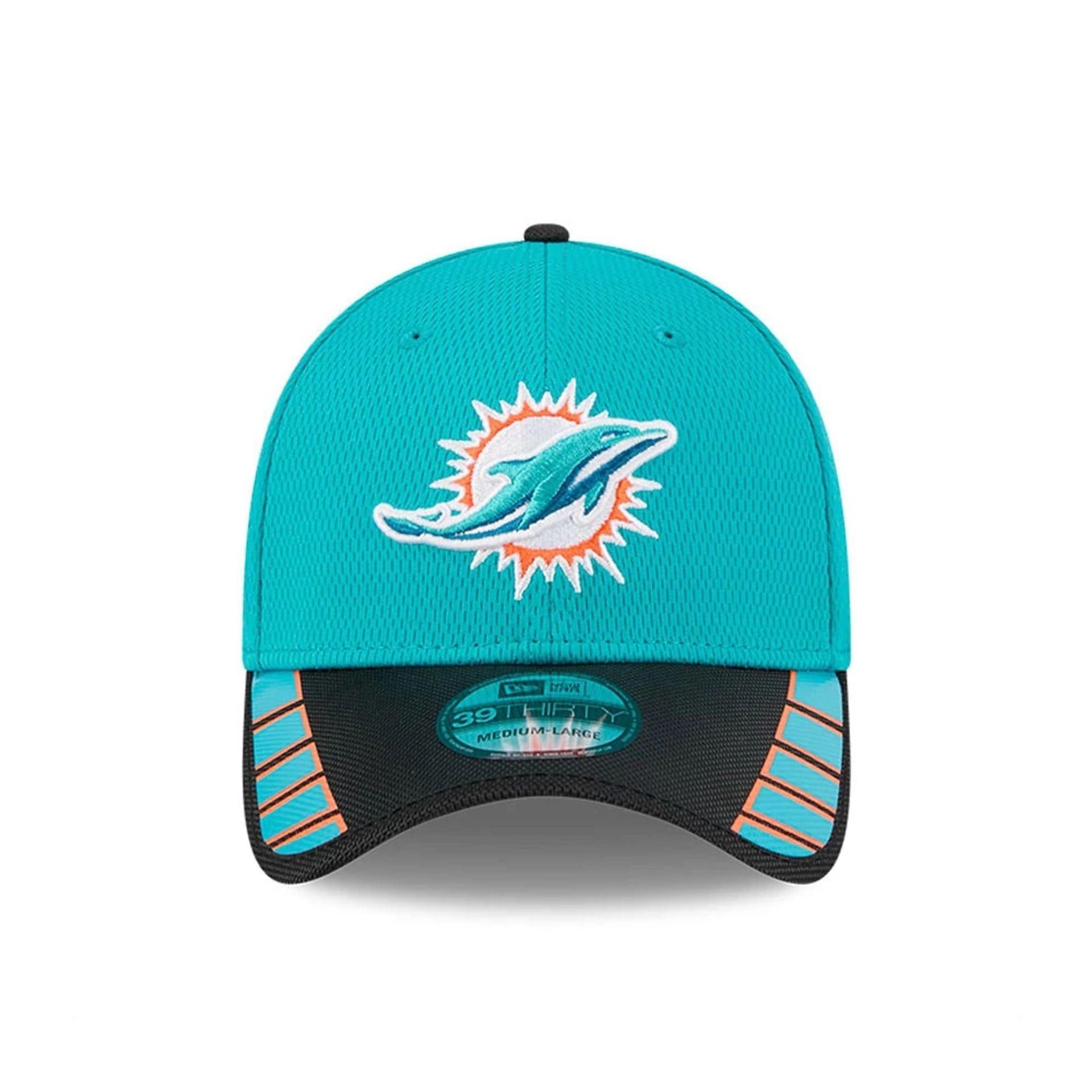 This is a Miami Dolphins NFL Visor Hit Turquoise 39THIRTY Stretch Fit Cap 2