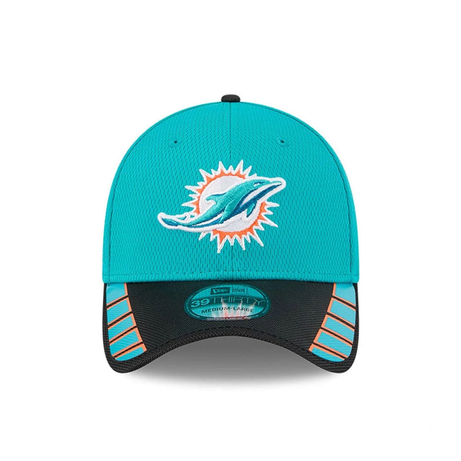 This is a Miami Dolphins NFL Visor Hit Turquoise 39THIRTY Stretch Fit Cap 2