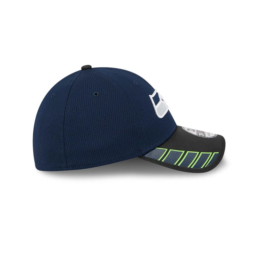 This is a Seattle Seahawks NFL Visor Hit Dark Blue 39THIRTY Stretch Fit Cap 5