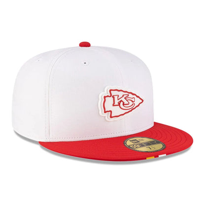 This is a Kansas City Chiefs NFL Training 2025 White 59FIFTY Fitted Cap 3