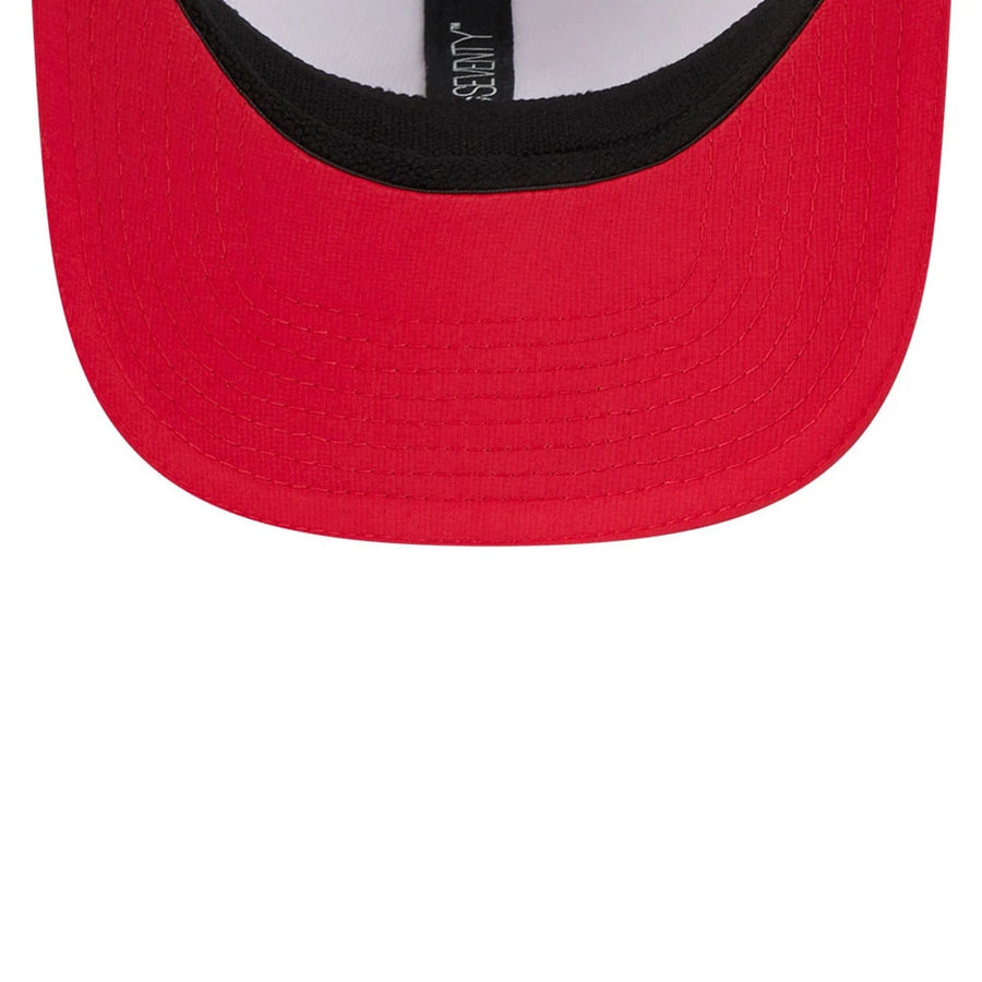 This is a Kansas City Chiefs NFL Training 2025 White 9SEVENTY Stretch Snap Adjustable Cap 7