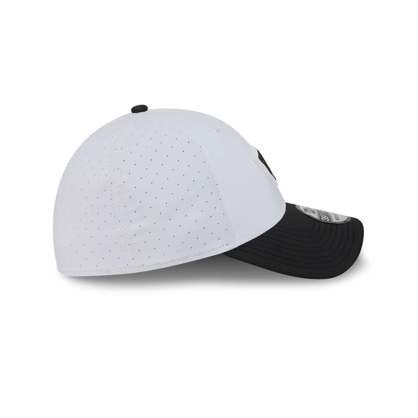 This is a Jacksonville Jaguars NFL Training 2025 White 39THIRTY Stretch Fit Cap 5