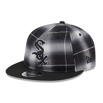 This is a Chicago White Sox MLB Plaid Black Retro Crown 9FIFTY Snapback Adjustable Cap 1