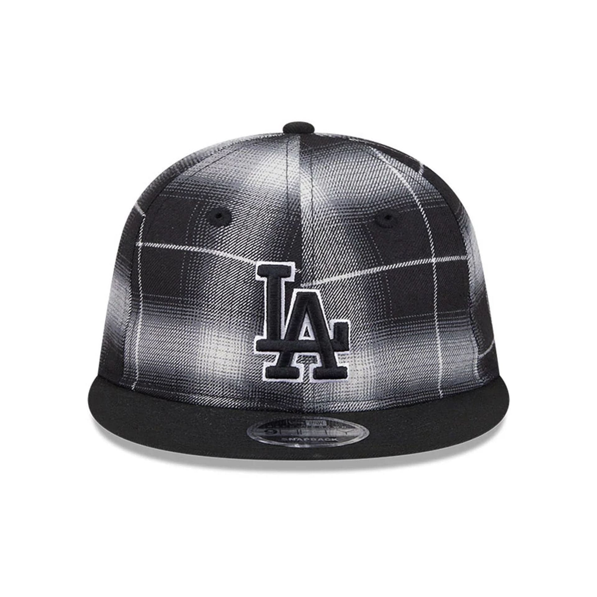 This is a LA Dodgers MLB Plaid Black Retro Crown 9FIFTY Snapback Adjustable Cap 3
