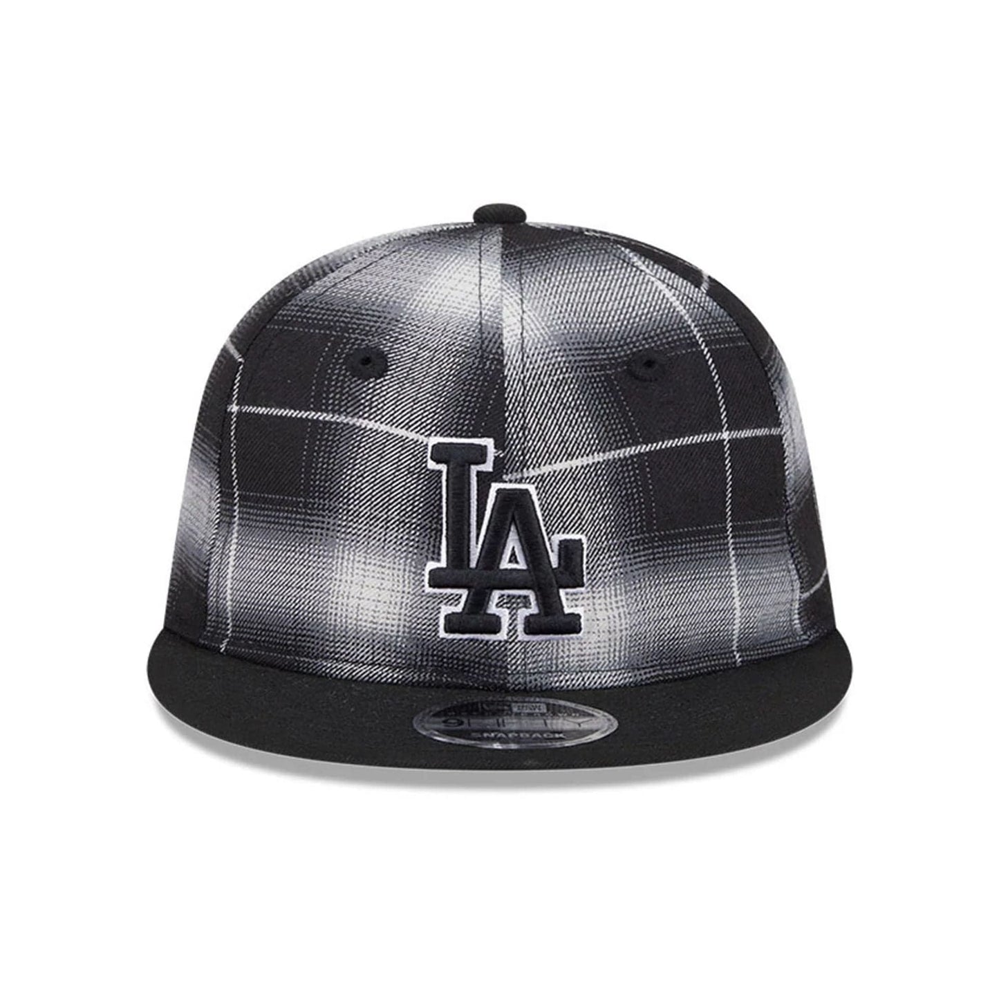 This is a LA Dodgers MLB Plaid Black Retro Crown 9FIFTY Snapback Adjustable Cap 3