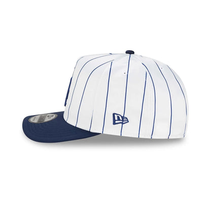 This is a LA Dodgers Satin Pinstripe Dark Blue 9FIFTY A-Frame Adjustable Cap 6