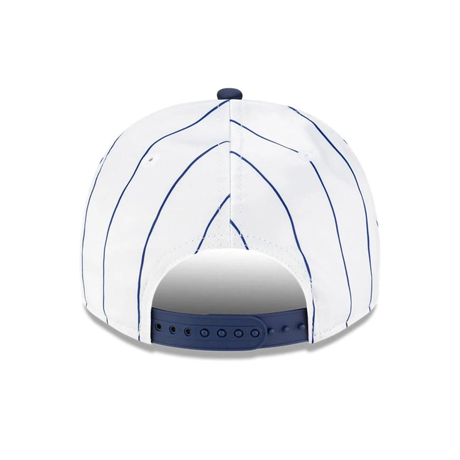 This is a LA Dodgers Satin Pinstripe Dark Blue 9FIFTY A-Frame Adjustable Cap 7