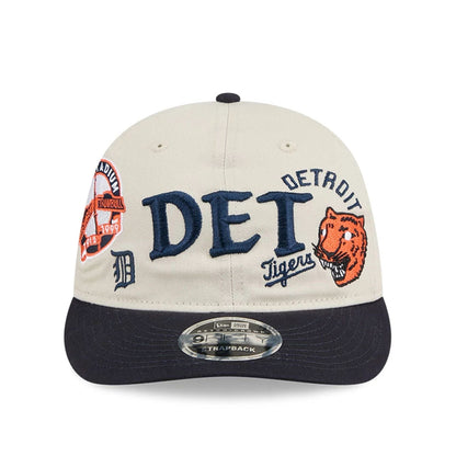 This is a Detroit Tigers MLB Scatter Light Beige Retro Crown 9FIFTY Adjustable Cap 3
