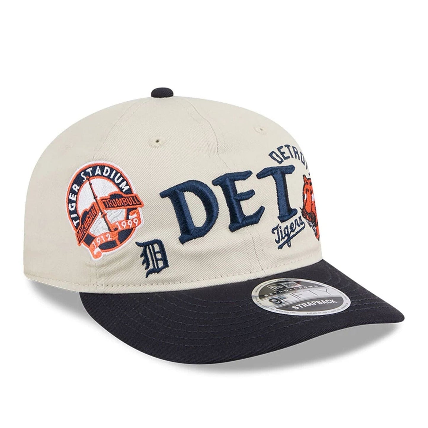 This is a Detroit Tigers MLB Scatter Light Beige Retro Crown 9FIFTY Adjustable Cap 4