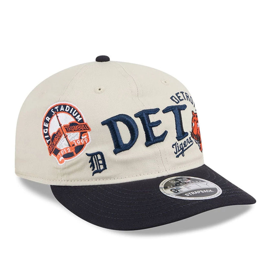 This is a Detroit Tigers MLB Scatter Light Beige Retro Crown 9FIFTY Adjustable Cap 4
