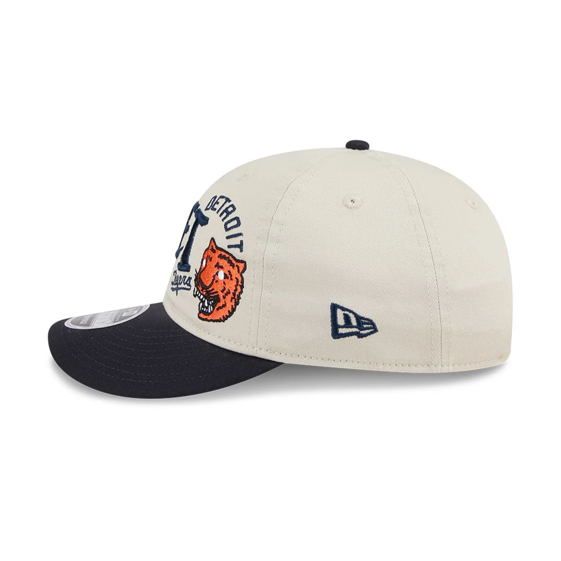 This is a Detroit Tigers MLB Scatter Light Beige Retro Crown 9FIFTY Adjustable Cap 6