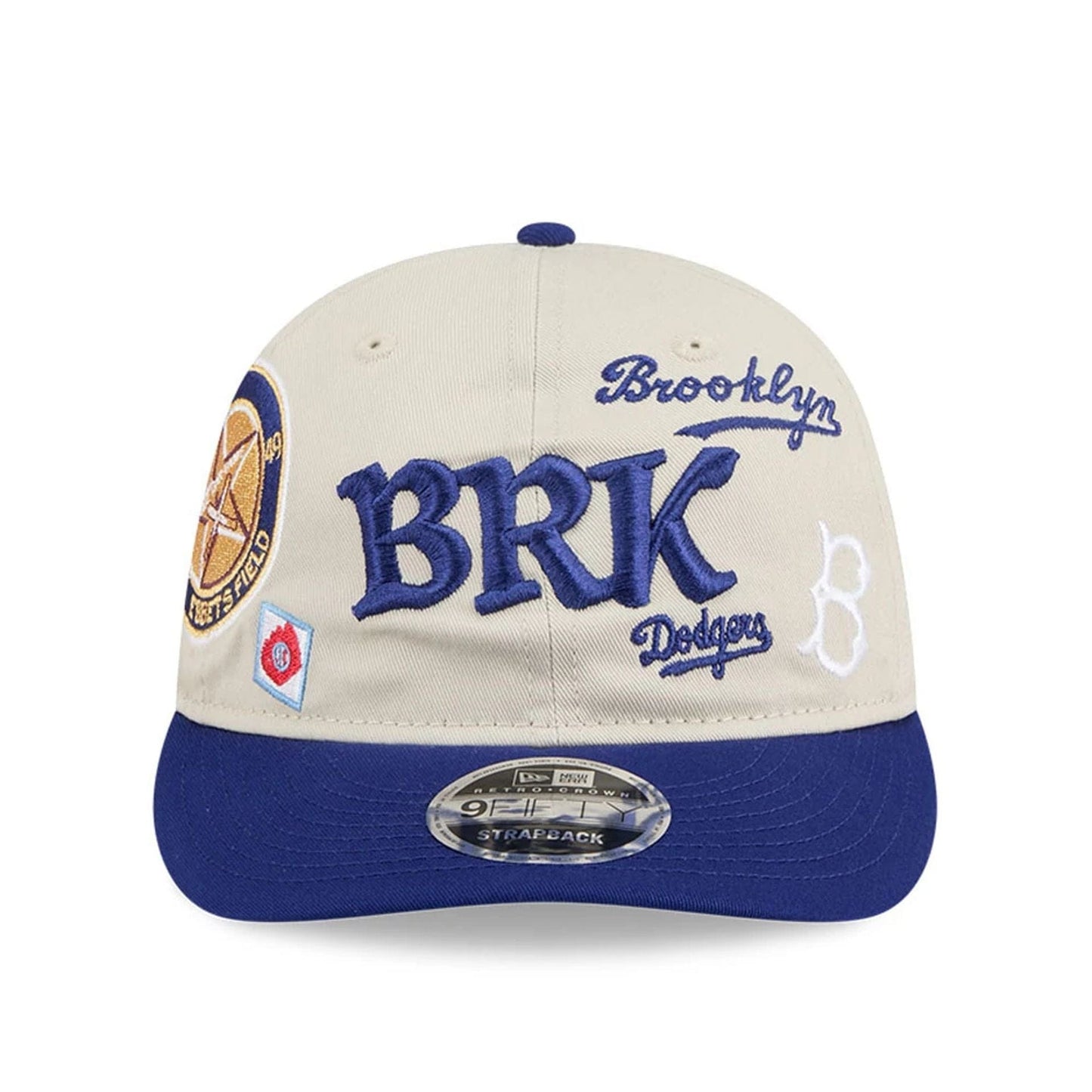 This is a Brooklyn Dodgers MLB Scatter Cream Retro Crown 9FIFTY Adjustable Cap 3