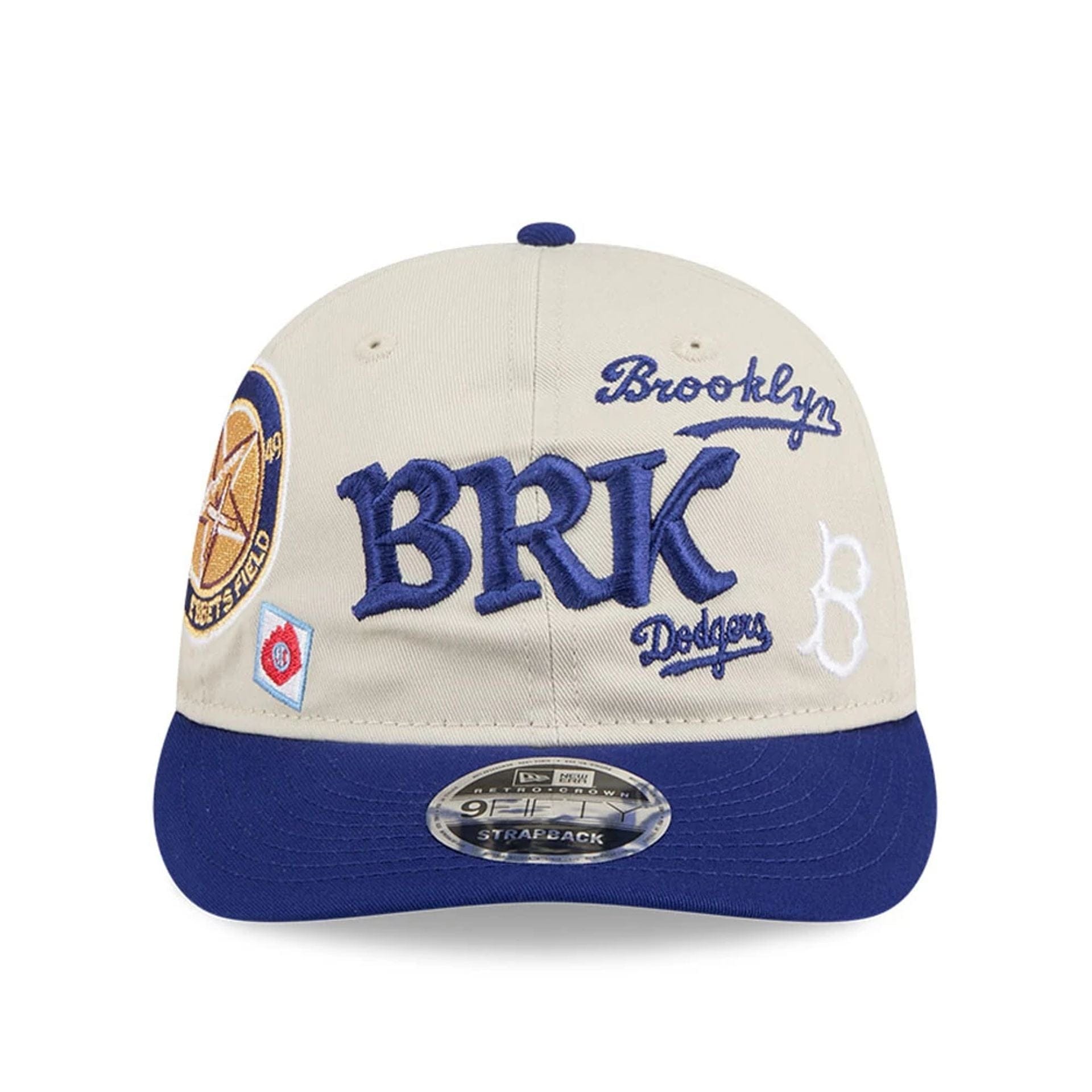 This is a Brooklyn Dodgers MLB Scatter Cream Retro Crown 9FIFTY Adjustable Cap 3