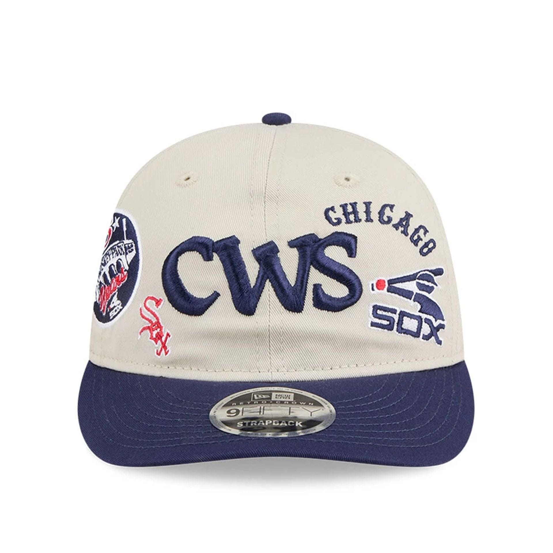 This is a Chicago White Sox MLB Scatter Cream Retro Crown 9FIFTY Adjustable Cap 3