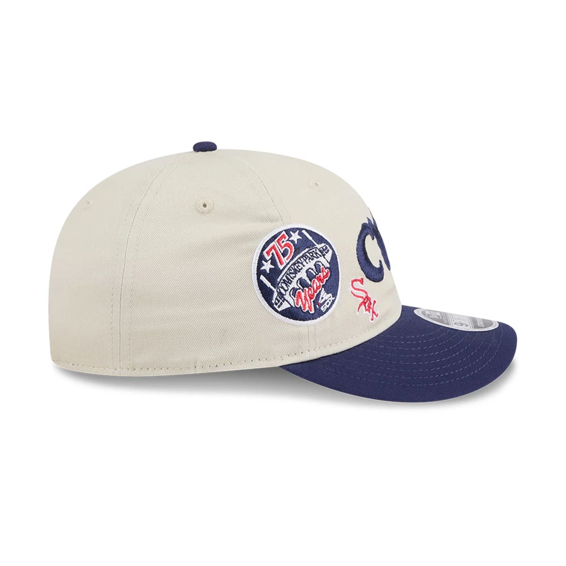 This is a Chicago White Sox MLB Scatter Cream Retro Crown 9FIFTY Adjustable Cap 6