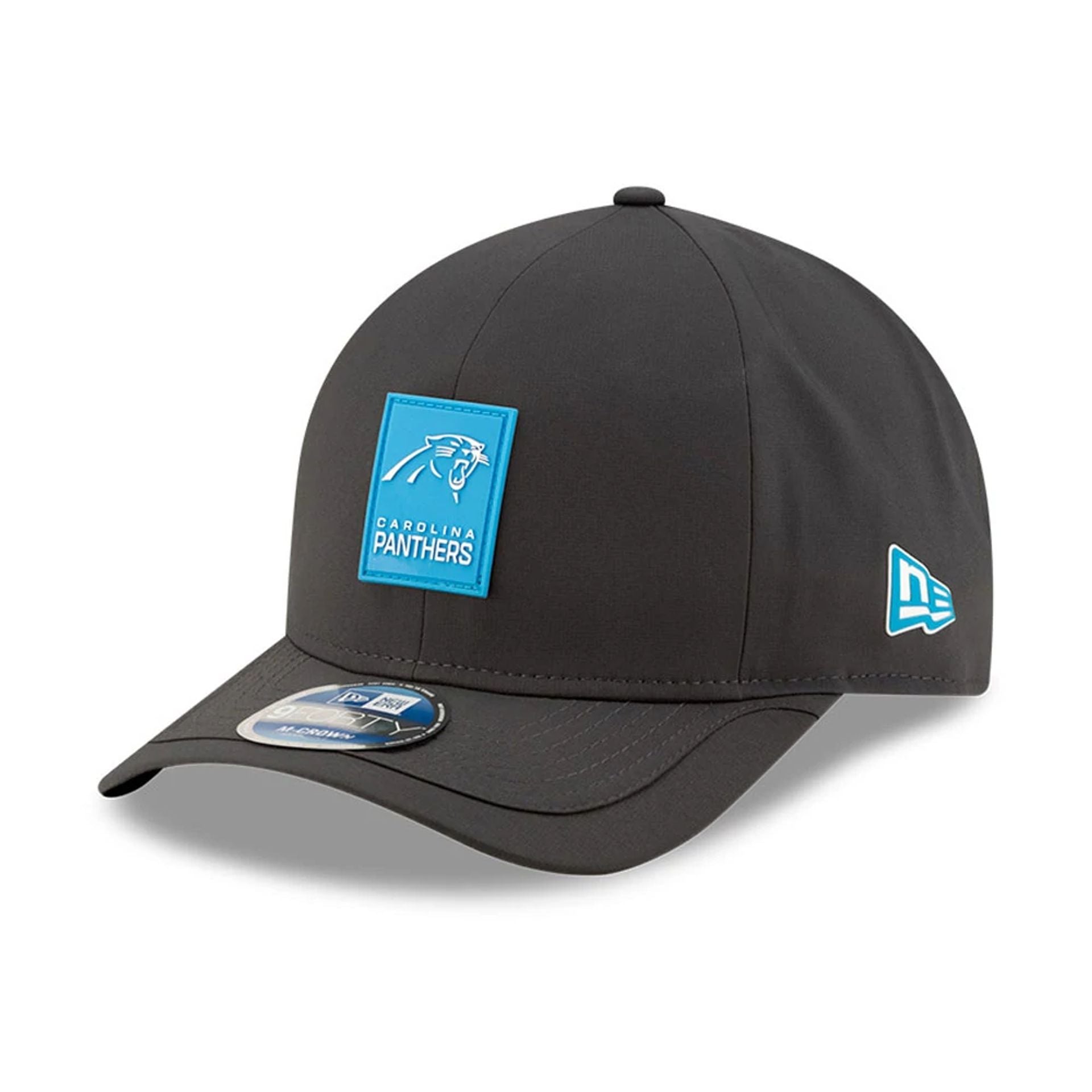 This is a Carolina Panthers NFL Sideline 2025 Charcoal 9FORTY M-Crown Adjustable Cap 1