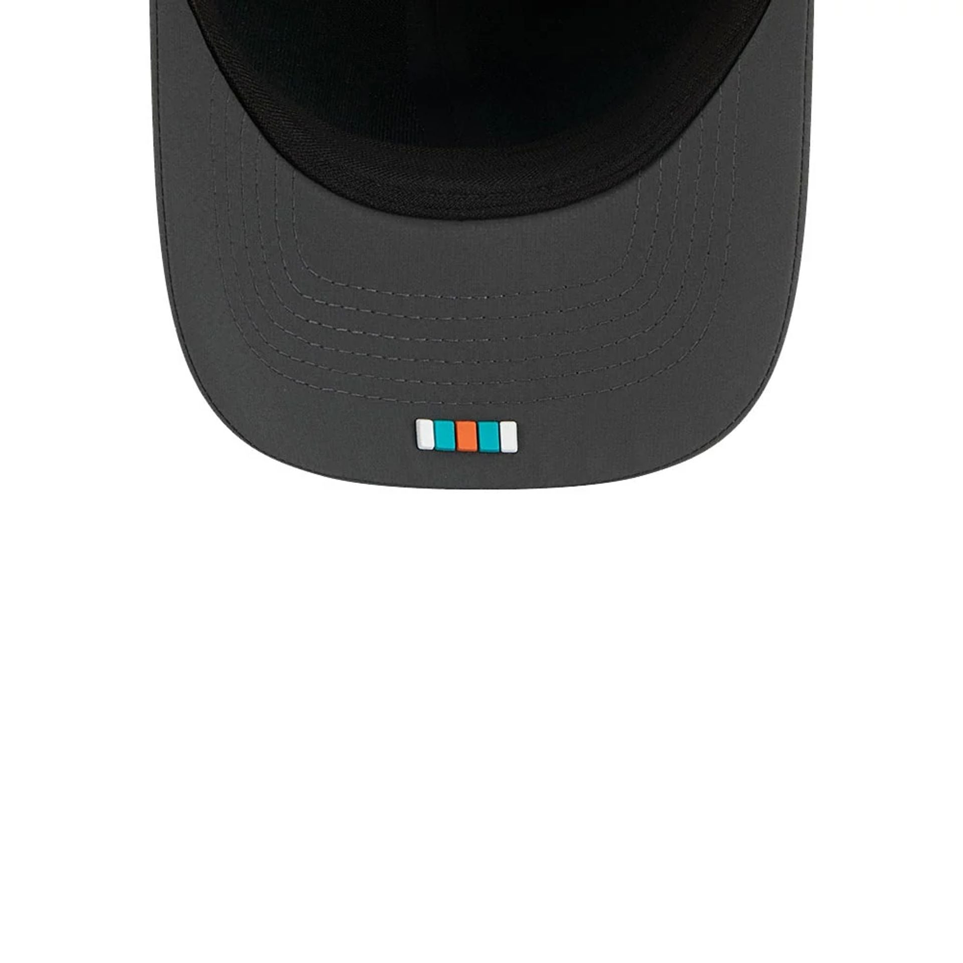 This is a Miami Dolphins NFL Sideline 2025 Charcoal 9FORTY M-Crown Adjustable Cap 2